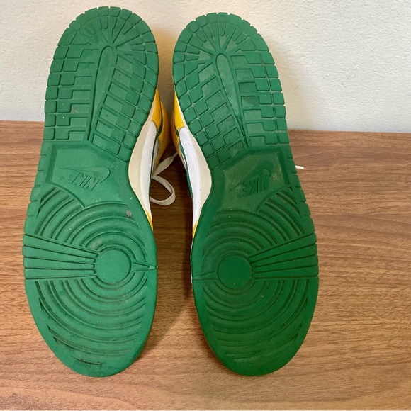 Nike Dunk Hi Top Brazil Sneakers Yellow and Green Laces Men’s Size 13 Streetware - Picture 10 of 13